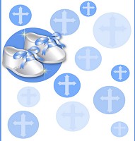 <h3>Christening Shoes (blue) Candy Wrapper </h3>