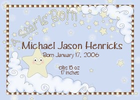 candy wrapper birth announcement sample