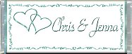 <h3>Teal Hearts Sample Candy Wrapper</h3>