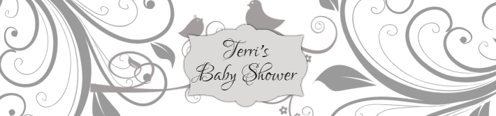 Bird Scroll Baby Shower Water Bottle Label Template