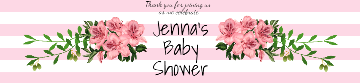 Pink Baby Shower Birthday Water Bottle Label Template