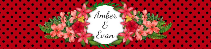 Red Floral Wedding Personalized Water Bottle Label Template