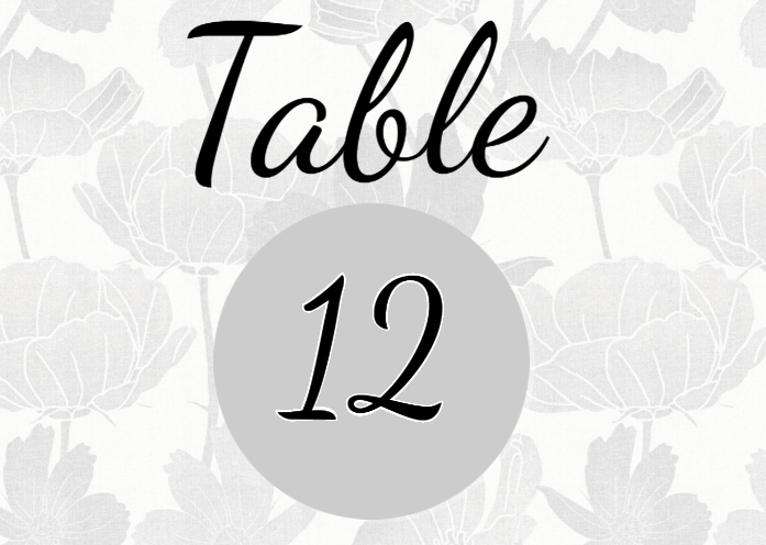 Free Editable Floral Wedding Table Number Template