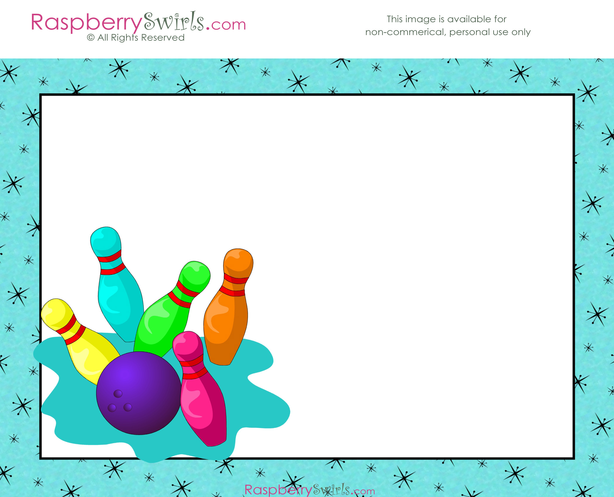 Free Bowling Printable Candy Wrappers, Invitations and more Raspberry Swirls