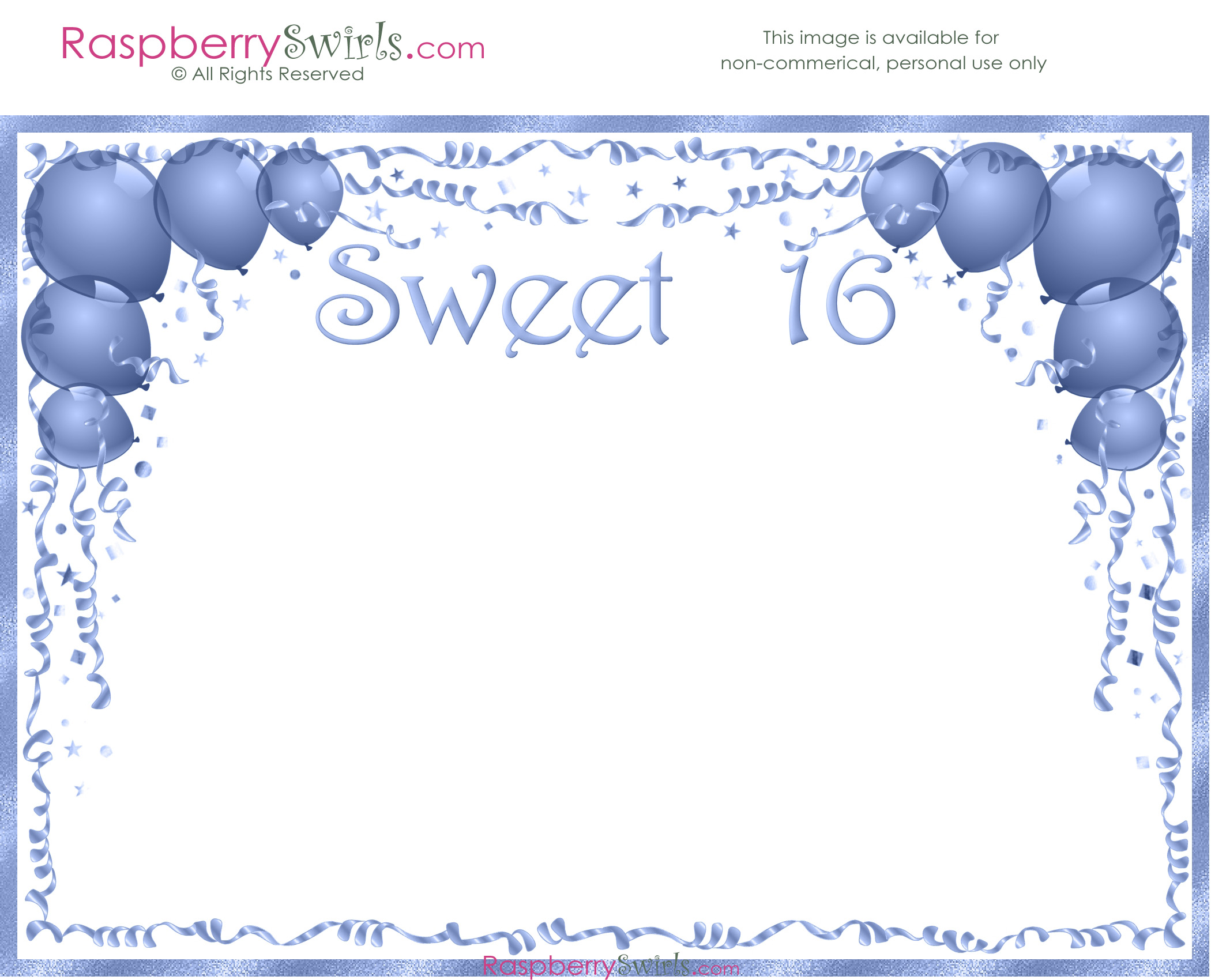 Printable Sweet 16 Invitation Template