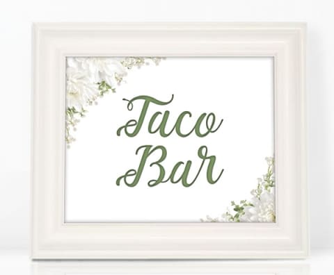 Floral Taco Bar Sign