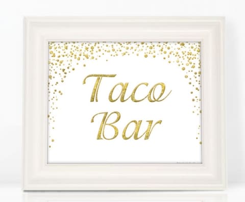 Glitter Taco Bar Sign